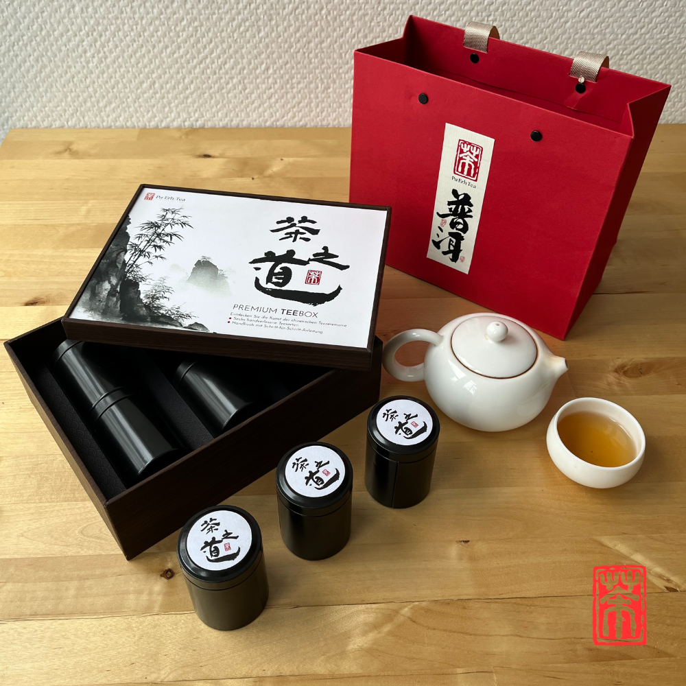 Pu Erh Series: Premium Sampler Box – Pu Erh &amp; White Silver Needle &amp; Golden Luxury Tea