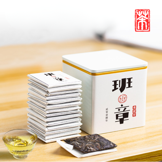 Ban Zhang Stil Gushu Sheng Pu-Erh Tee – Portionierte Premium Tee-Plättchen von alten Teebäumen (196g) | Jahrgang 2018